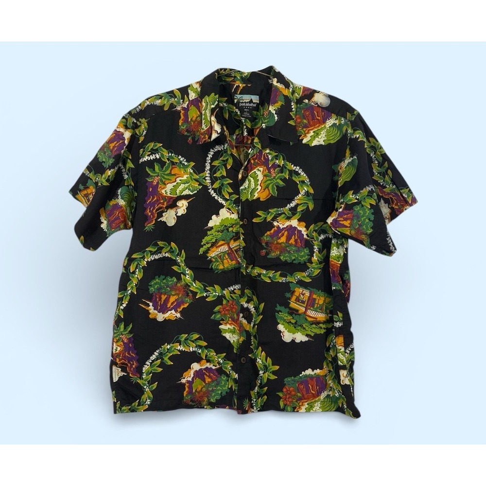 Patagonia Pataloha Shirt 25th anniversary model MENS LARGE Black VINTAGE‎ 2000
